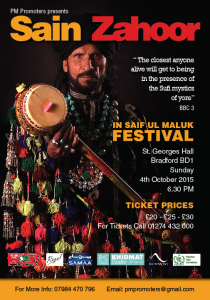 Sain Zahoor on tour poster