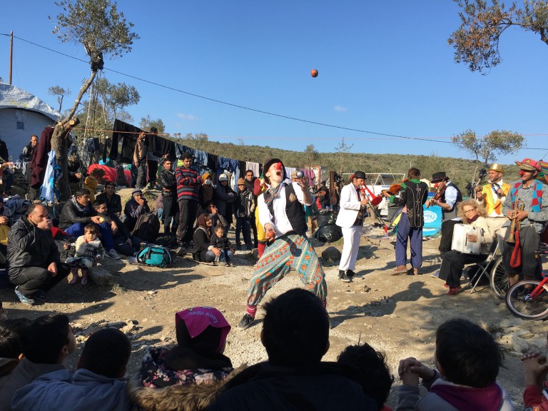 Clown troupe embarks on two-month tour of Europe’s refugee camps