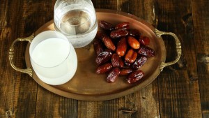 Iftar with dates and water