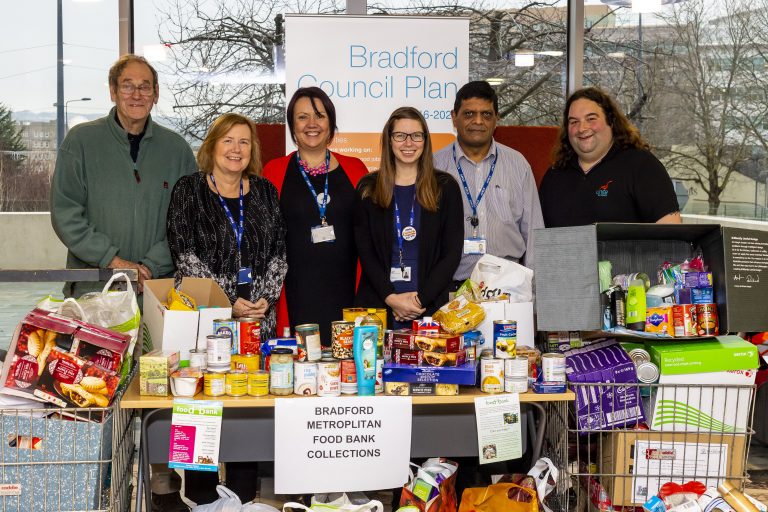 Bradford Council staff donate food item to families this Christmas