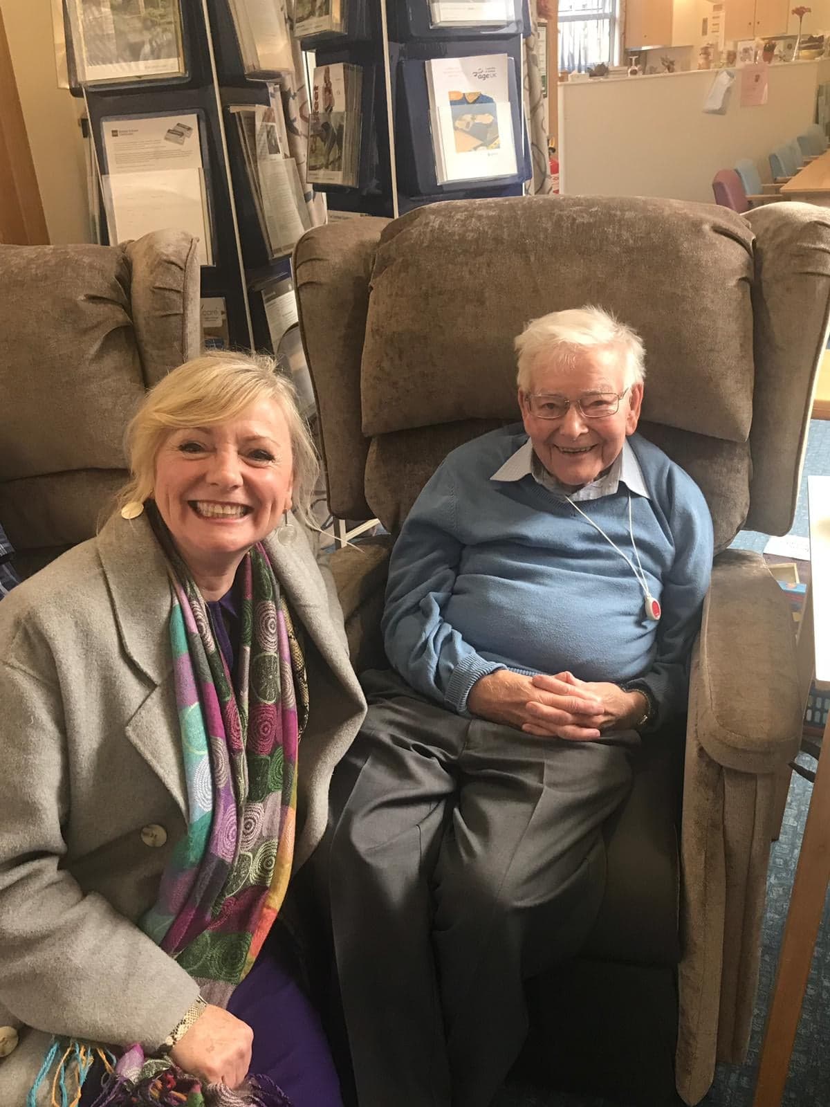 Tracy with local 'superhero' Peter Noble