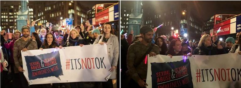 UN He For She Ambassador joins campaigners in march across Tower Bridge