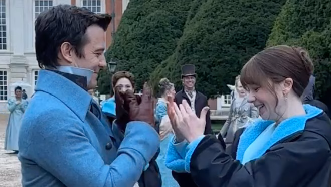 Behind-the-scenes footage from Bridgerton season four revealed